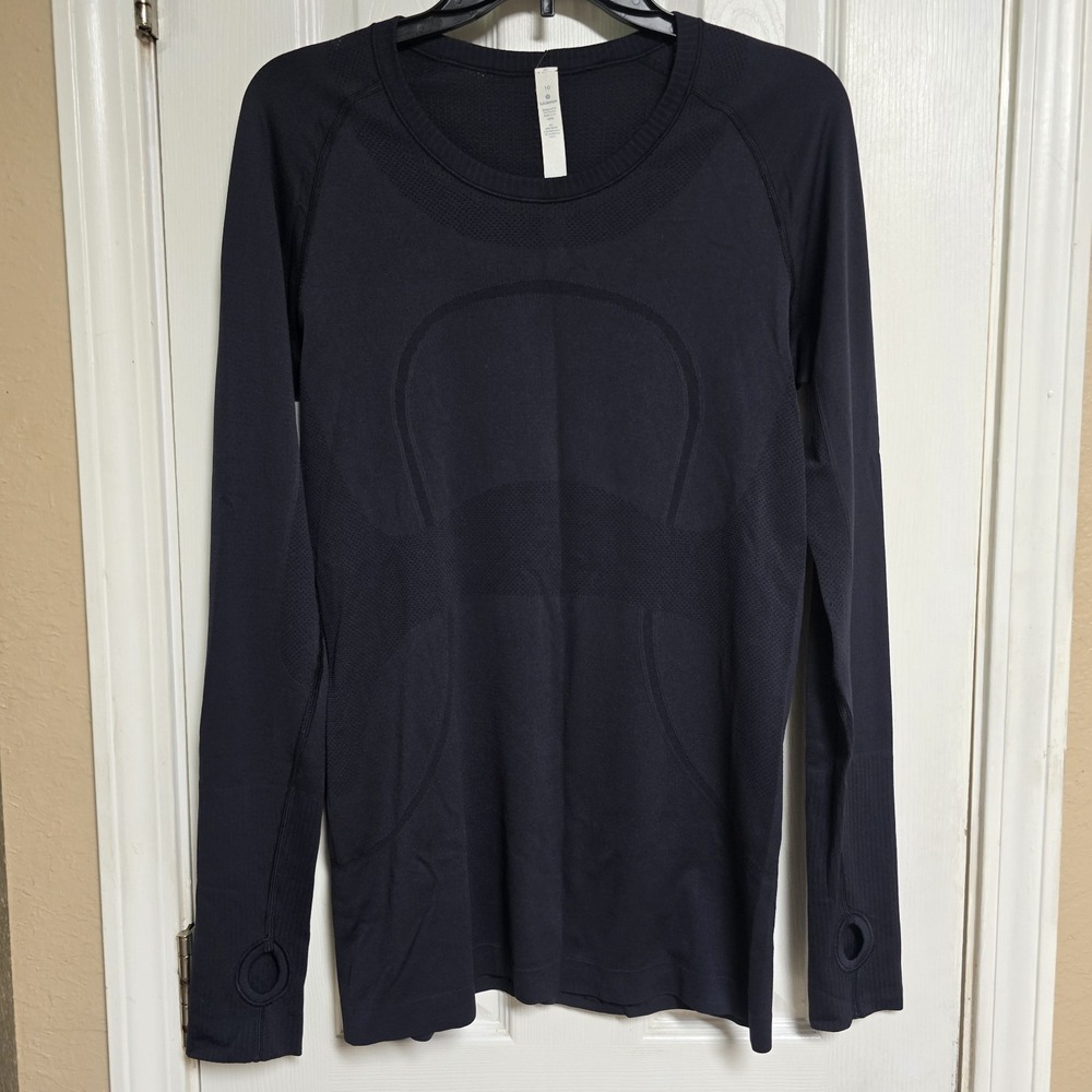 Lululemon Blue Long Sleeve Stretch Activewear Women's Top Size 10
